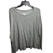 Madewell Women&#39;s Shirt Top Thermal Waffle Knit Thermal Gray Pullover Medium M - £11.66 GBP