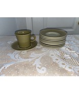 Franciscan Pebble Beach 1 Cup And 10 Saucers Sage Green  5.5” - £9.63 GBP