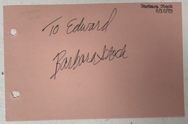 Barbara Stock Signed Autographed Vintage 4x6 Signature Page - $285.10 MXN
