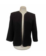 Positive Attitude Open Front Black Blazer Women&#39;s Size 4 Petite 3/4 Sleeves - $19.80