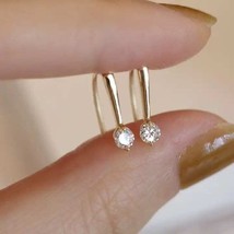 14k Gold Plating Wedding Earrings Jewelry - Round Cut Lab Grown Diamond Studs -  - £625.47 GBP