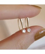 14k Gold Plating Wedding Earrings Jewelry - Round Cut Lab Grown Diamond ... - €656,98 EUR