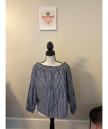 J.Crew  Tops Women Size 10 Stripe Off Shoulder Puff Sleeve NWT - $510.83 MXN