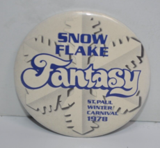 Vintage 1978 St. Paul Winter Carnival Snow Flake Fantasy 2-1/4 &quot; Pinback... - €8,49 EUR