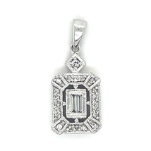 1/2 ct Diamond Pendant REAL Solid 14 k White Gold 2.4 g - £1,179.20 GBP