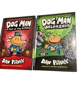Dog Man Dav Pilkey Lot Of 2 Hardcover Books Unleashed And Tale of Two Kittens - £11.63 GBP