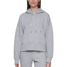 DKNY Womens Graphic Hoodie Color Grey Heather Size Small - £47.37 GBP
