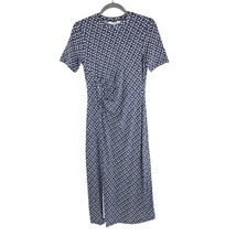 NWT Derek Lam 10 Crosby Blue White Print Round Neck Short Sleeve Dress Size S - £76.42 GBP