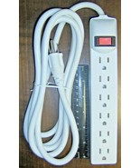 eXtra Long 8 ft Cord POWER STRIP White 6 Outlets ac extension grounded P... - £22.70 GBP