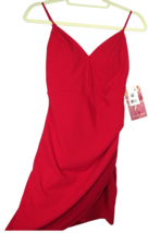 Emerald Sundae Size S Red Side Shirred Bodycon Mini Dress Padded Bust - £23.69 GBP