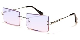 New Rimless Hip Hop Designer Blue Silver Sunglasses Rectangle UV400 GSL28203 - £11.92 GBP