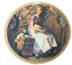 Edwin M Knowles Norman Rockwell Plate Dreaming In The Attic. Plate # 2359AT - $15.31