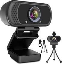 1080P Webcam with Microphone HD Webcam Web Camera with Tripod Stand Widescreen U - £41.66 GBP