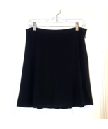 J Jill Skort Skirt Black Faux Wrap Slinky Stretch Petite Size 8P Side Zip - $380.30 MXN