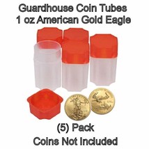 Square Coin Storage Tubes for 1oz American Gold Eagles by Guardhouse 5 pk - £6.81 GBP