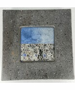 Granite Tabletop Art Serving Tray Candle or Plant Stand 9.5&quot; Square Gray... - $68.38 CAD