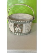 Wicker Basket with Handle with Christmas Angel - $380.53 MXN