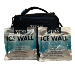 Titan Deep Freeze Arctic Zone Lunch Box Blue With 2 Ice Walls, Container, Strap - $19.80