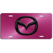 Mazda aluminum vehicle license plate car truck SUV tag pink and black - £12.91 GBP