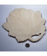 Cream Ivory Fall Leaf Shaped Ceramic Serving Dish Bowl 10&quot;x 11&quot; Gold Edg... - £11.76 GBP