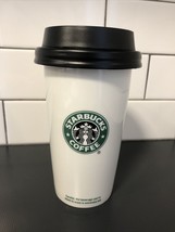 2009 Starbucks Coffee Travel Tumbler Siren Mermaid Logo Ceramic Locking Lid 12oz - £11.18 GBP