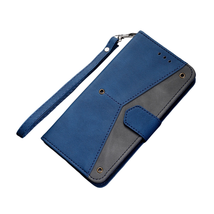 Anymob Samsung Blue Splicing Flip Leather Case Card Slot Wallet Phone Cover - £22.72 GBP