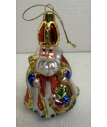 Vtg BK Christmas Ornament Santa Claus Hand Blown Glass Father Winter Gli... - €17,89 EUR