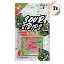 2x Bags Sour Strips New Watermelon Flavored Candy | 3.4oz | Fast Shipping - £12.61 GBP