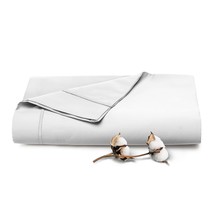 Cotton Flat Sheets Full Size White 1 Pc, 400 Thread Count Long Staple Cotton Ful - £47.97 GBP