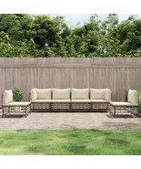  Garden Lounge Set Anthracite Poly Rattan Modular - $20,411.18 MXN