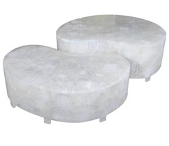 Pair of Rock Crystal Low Tables, End Table, Side Table, Mosaic Table, Entry Tabl - £20,779.38 GBP