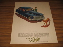 1947 Print Ad The New Dodge Smoothest Car Afloat Calf in Road - £10.76 GBP