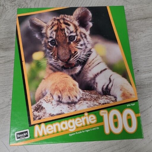 RoseArt Menagerie Tiger Cub 100 Piece Jigsaw Puzzle 1993 NIB 08470 - $6.50