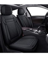 LINGVIDO Leather Car Seat Covers Breathable Waterproof Black Faux Leather - £85.65 GBP