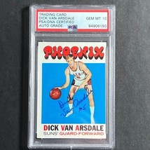 1971-72 Basketball Card #85 Dick Van Arsdale Signed AUTO 10 PSA Slabbed Suns - £47.94 GBP