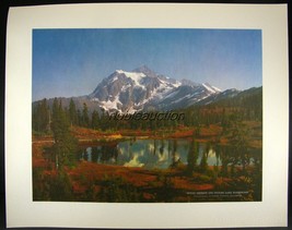 Union Pacific Railroad Poster Print Mount Shuksan Picture Lake Washington - £9.30 GBP