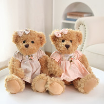 Lovely Couple Teddy Bear With Cloth Plush Toys Dolls Stuffed Toy Kids Baby Child - £25.72 GBP