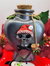 Gothic Santa Claus Skull New Trinket Heart Shape Glass Jar Christmas Spi... - $169.41 MXN