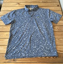 Linksoul Men’s Pebble Beach Patterned Short Sleeve Polo Shirt Size XL Blue R10 - £15.49 GBP