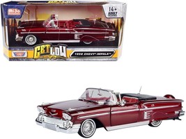 1958 Chevrolet Impala Convertible Lowrider Dark Red Metallic with Red Interior - £35.45 GBP