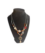 Avon Southwest Aztec Tribal Beaded Rust Brown Double Layer  Necklace 12&quot;... - £10.34 GBP