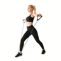 5-Level Resistance Band Set with Handles for Home Workouts NEW! 5 Bands! - £10.18 GBP