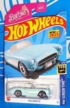 Hot Wheels New For 2023 HW Screen Time #183 1956 Corvette Blue Barbie The Movie - £3.16 GBP