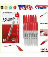 Vibrant Red Fine Tip Permanent Markers, 12 Count - Quick Drying &amp; Fade R... - $473.33 MXN