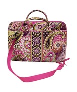 Vera Bradley Laptop Bag Women Pink Paisley Quilted Carry On Adjustable S... - £29.08 GBP