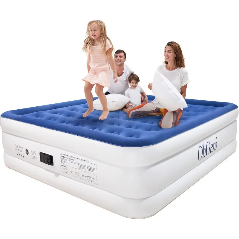 OhGeni King Size Air Mattress with Built in Pump, 18 Inch Elevated Quick - £111.19 GBP