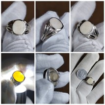 Authentic Elepphant Ivory Ring with Round Silver Casing - $122.00