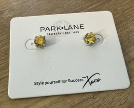 Park Lane Pierced Earrings Studs Jeweled Yellow Rhinestone Big Statement Formal - £19.66 GBP