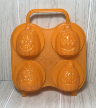 Prosin Molds Orange plastic pumpkin jello gelatin molds 4 jack o lanterns - $9.79