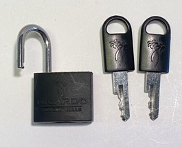 Ricardo Beverly Hills Black Luggage Pad Lock 2 Keys Palm Tree Design 1&quot; ... - £9.35 GBP